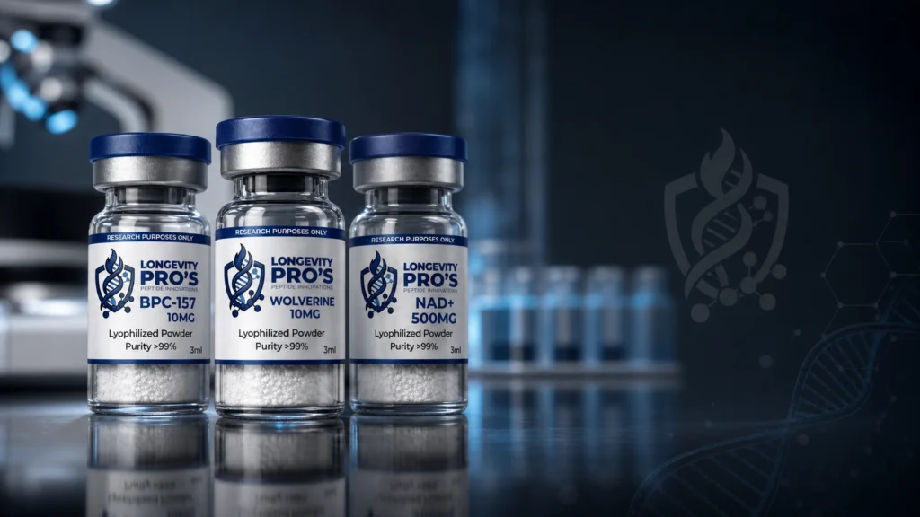 Longevity pros hero lab vials dark