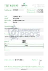Longevity pros glp 3r 20mg coa